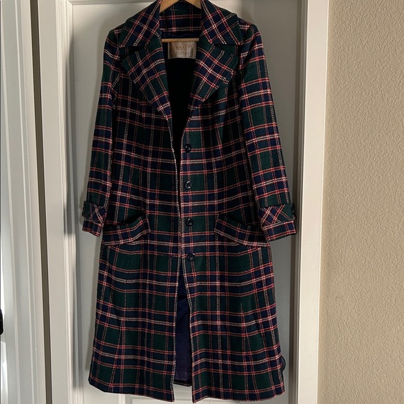 Pendleton Multicolor Plaid Wool Trench Coat size 4 - Picture 9 of 10